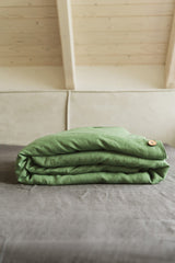 Linen duvet cover in Matcha Green