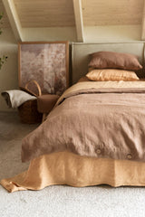 Linen duvet cover in Rosy Brown
