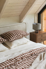 Linen pillowcase in Mocha Gingham