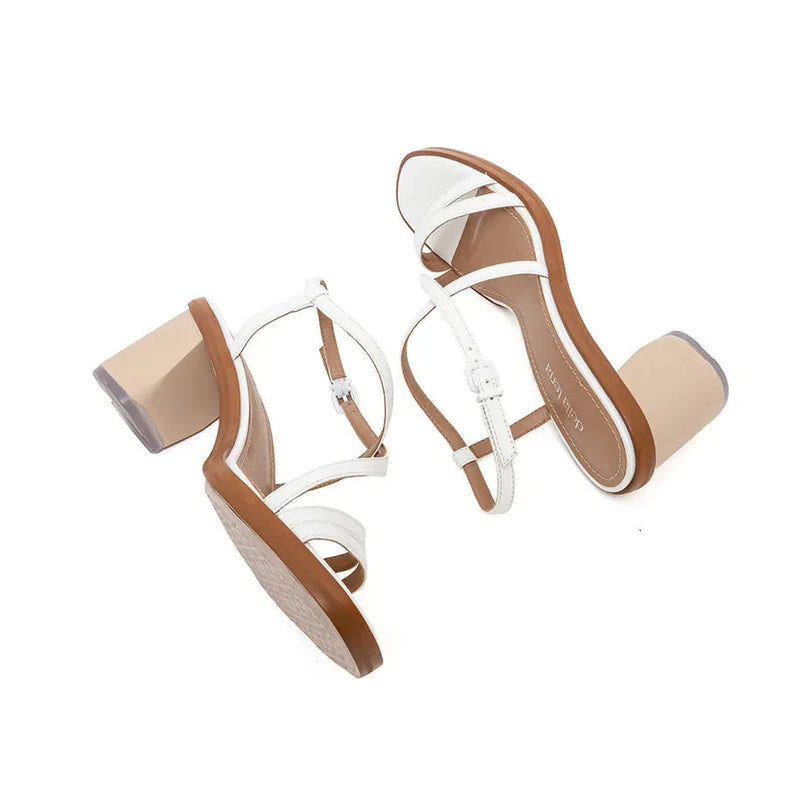 Cassia Vegan Block Heel Strappy Sandals