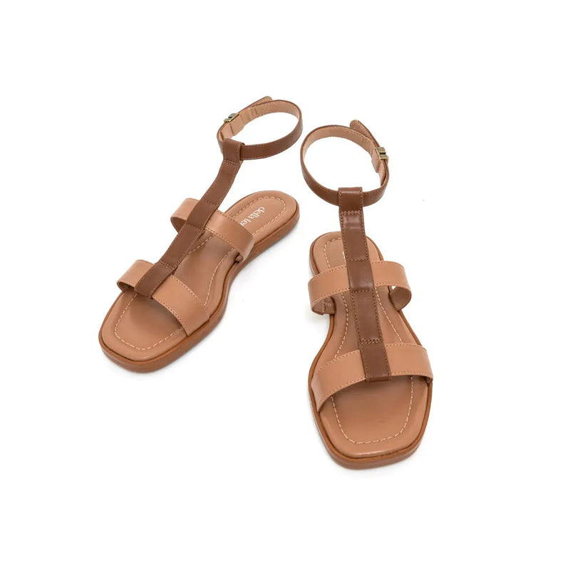 Darya Vegan Flat Gladiator Square Toe Sandals