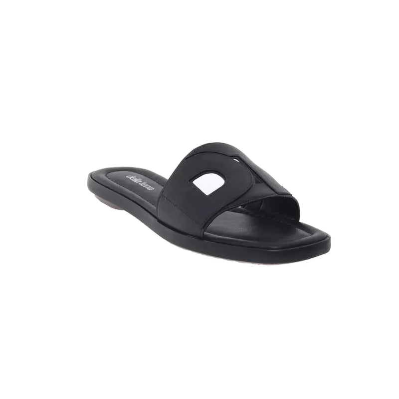 Della Vegan Flat Square Toe Slide Sandal