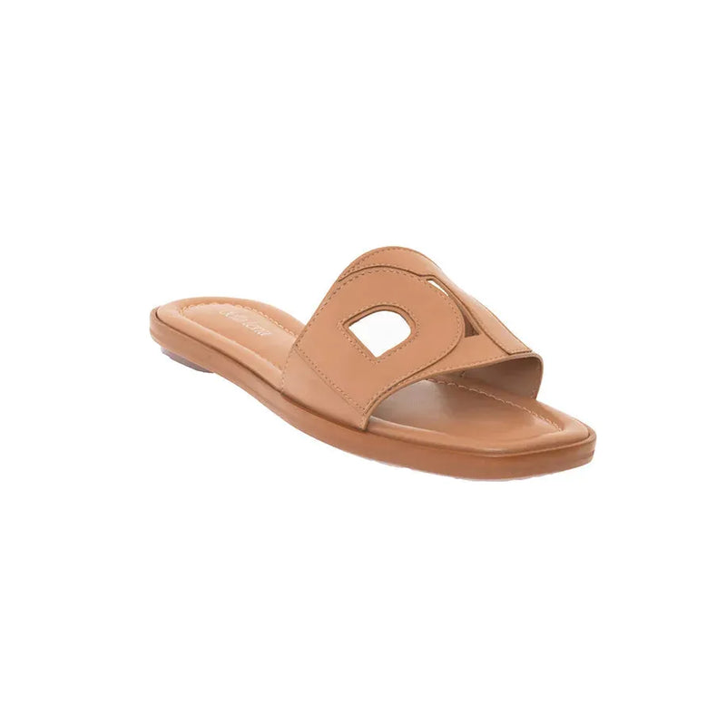 Della Vegan Flat Square Toe Slide Sandal