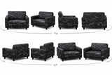 Anyseat 2-Seater Sofa Cover – Marble Black Geometric Style Slipcover for Living Room Chair Protection