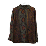 Vintage khaki Unbranded Patterned Shirt - mens medium