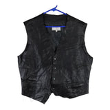 Vintage black Vera Pelle Waistcoat - mens xx-large
