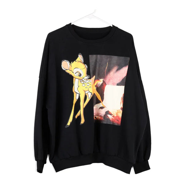Vintage black Bambi Unbranded Sweatshirt - womens x-large