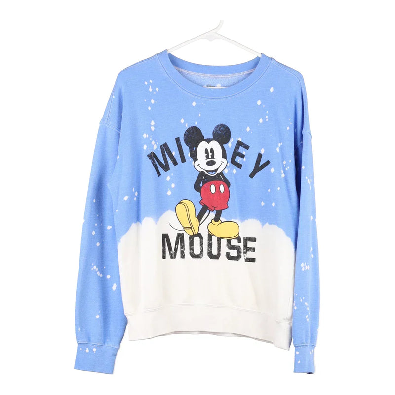 Mickey Mouse Disney Tie-Dye Sweatshirt - Large Blue Cotton Blend