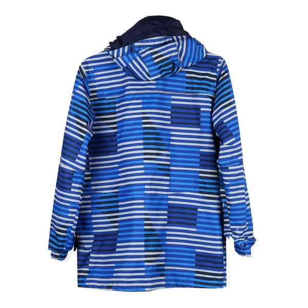 Age 14-16 Columbia Striped Jacket - Large Blue Nylon