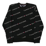 Vintage black Tommy Hilfiger Sweatshirt - mens large