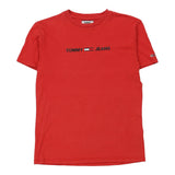 Vintage red Tommy Hilfiger T-Shirt - mens x-small