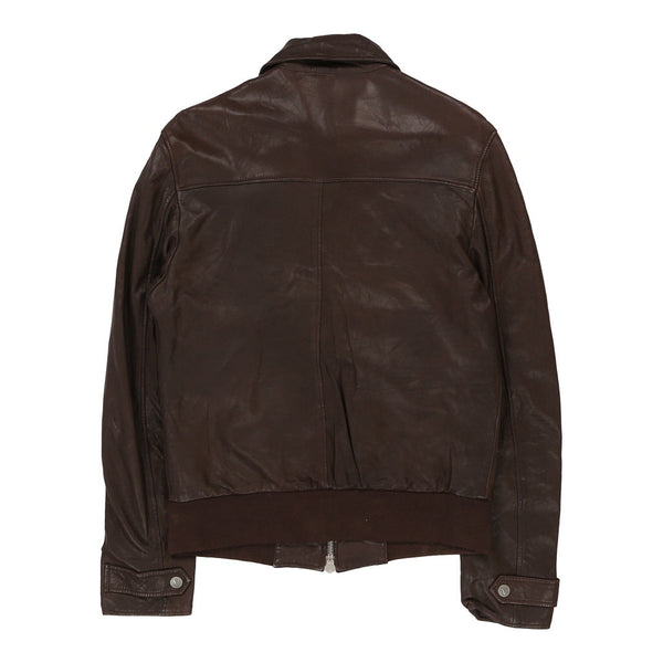 Vintage brown Versace Leather Jacket - womens medium