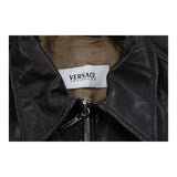 Vintage brown Versace Leather Jacket - womens medium