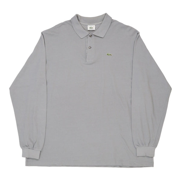 Lacoste Long Sleeve Polo Shirt - 2XL Grey Cotton