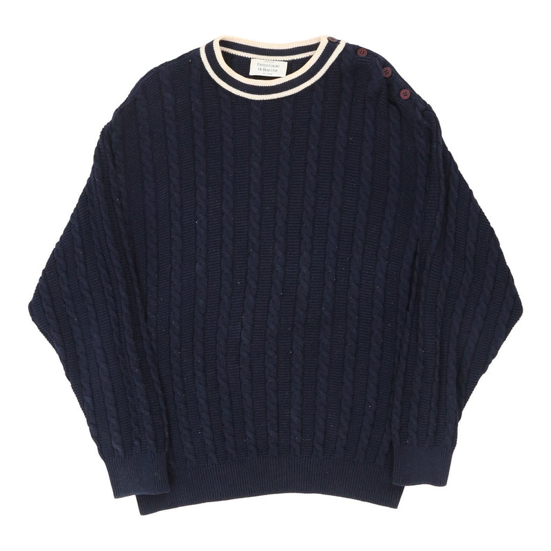 Vintage navy Benetton Jumper - mens x-large