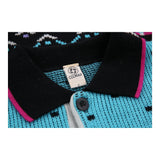 Colmar Long Sleeve Polo Shirt - Large Blue Wool Blend