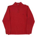 Vintage red Fred Perry 1/4 Zip - mens large