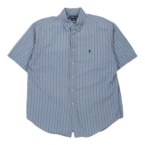 Vintage blue Ralph Lauren Short Sleeve Shirt - mens large