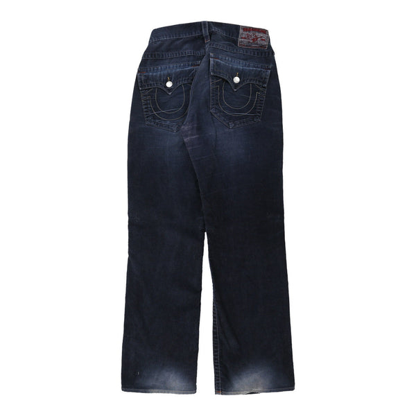 Ricky True Religion Cord Trousers - 36W 35L Navy Cotton