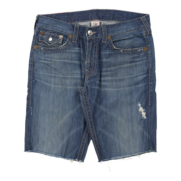 Ricky Big T True Religion Denim Shorts - 38W 13L Dark Wash Cotton