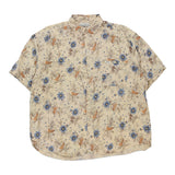 Guess Floral Short Sleeve Shirt - XL Cream Viscose