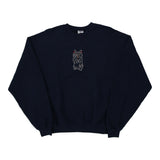 Jerzees Graphic Sweatshirt - Large Navy Cotton Blend