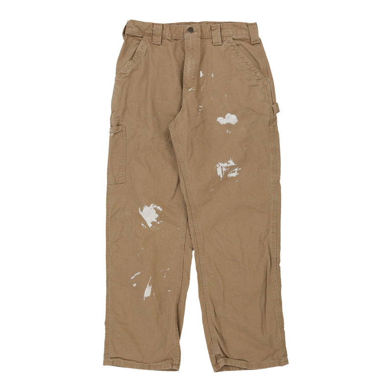 Paint Splattered Carhartt Carpenter Trousers - 31W 30L Brown Cotton