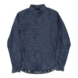 Vintage Armani Jeans Camo Shirt - Large Blue Cotton