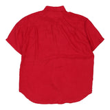 Vintage Valentino Short Sleeve Shirt - Large Red Silk