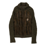Vintage brown Fur Roberto Cavalli Zip Up - womens large