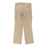 Vintage Armani Cargo Trousers - 34W UK 12 Beige Cotton