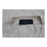 Vintage cream Valentino Jeans Jumper - mens xx-large