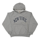 Vintage grey New York Fruit Of The Loom Hoodie - mens x-large