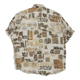 Vintage beige Central Park Fashion Patterned Shirt - mens x-large