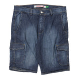 Vintage blue Elastic Carrera Denim Shorts - mens 36" waist