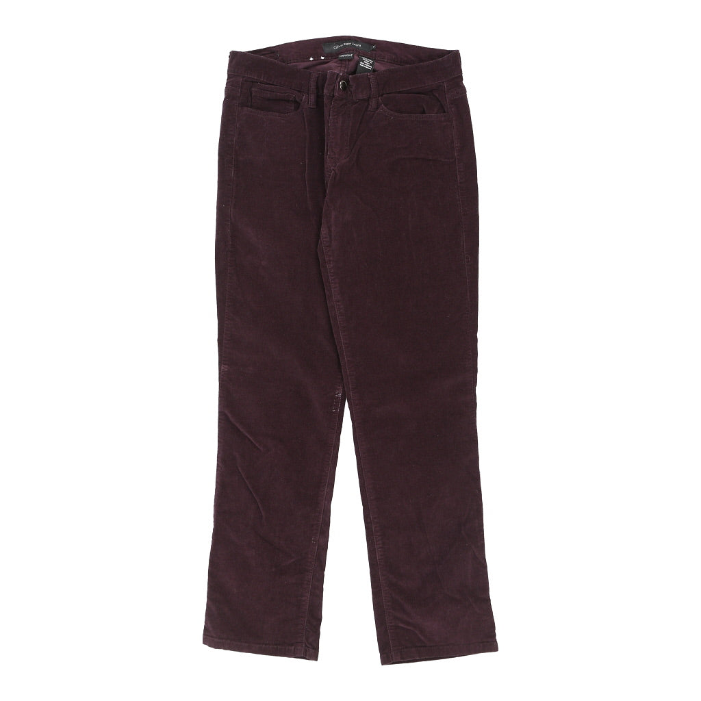 Calvin Klein Jeans Cord Trousers - 34W UK 12 Purple Cotton
