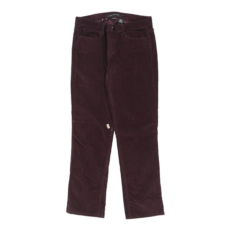 Calvin Klein Jeans Cord Trousers - 34W UK 12 Purple Cotton