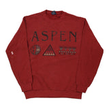 Aspen Cal Cru Sweatshirt - Small Red Cotton Blend