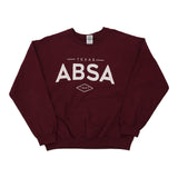 ABSA Texas Gildan College Sweatshirt - Large Burgundy Cotton Blend