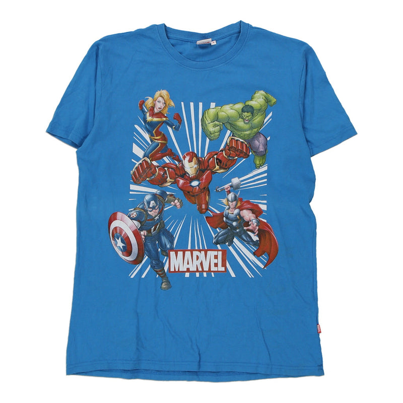 Marvel Graphic T-Shirt - Medium Blue Cotton