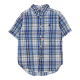 Age 5 Ralph Lauren Checked Short Sleeve Shirt - Small Blue Cotton
