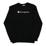 Age 12-14  Champion Spellout Sweatshirt - Large Black Cotton