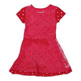 Age 9-10 Desigual Polka Dot Mini Dress - Medium Pink Cotton