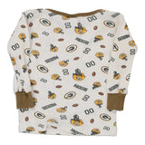 24 Months Green Bay Packers Nfl Long Sleeve T-Shirt - 2XS White Cotton