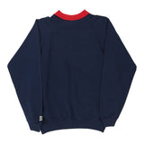 Age 11-12 Made in USA Hanes Collared Sweatshirt - Medium Navy Cotton