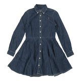 Age 10 Calvin Klein Denim Dress - Medium Blue Cotton