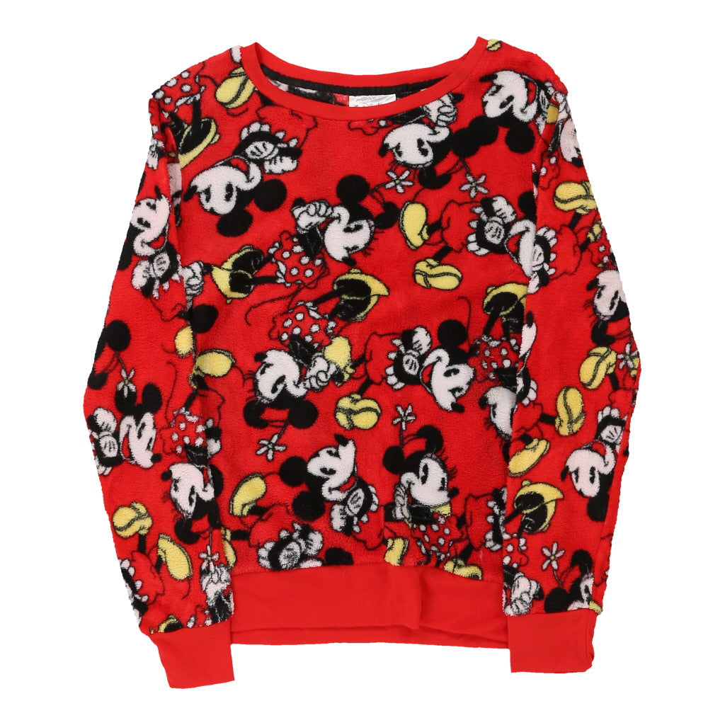Age 13-14 Disney Graphic Fleece - Large Red Polyester