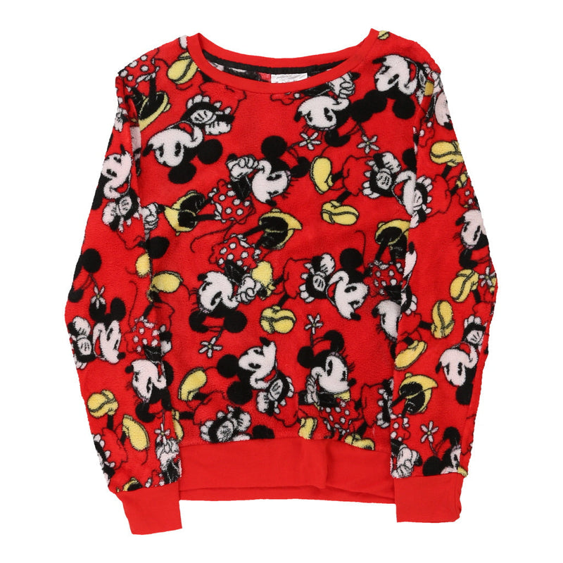 Age 13-14 Disney Graphic Fleece - Large Red Polyester
