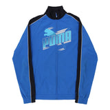 Age 12-13 Puma Spellout Track Jacket - 2XL Blue Polyester