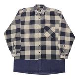 Vintage Simply Shirt Checked Flannel Shirt - 2XL Navy Cotton